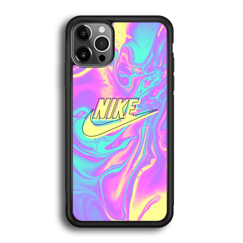 Nike Marble Liquid iPhone 12 Pro Case-Rubber Black (2D Case)-Oxvistore