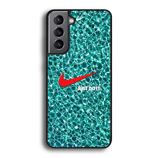 Nike Red Shiny Samsung Galaxy S22 Case-Rubber Black (2D Case)-Oxvistore