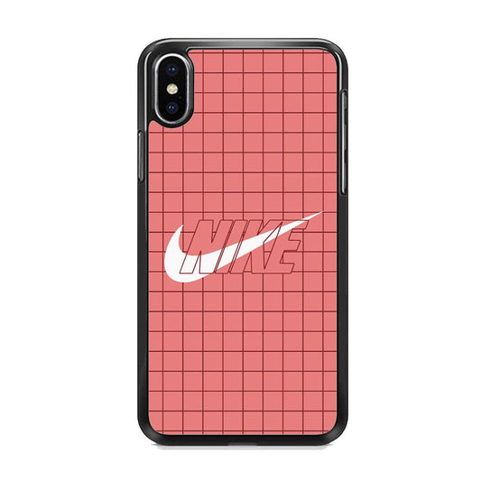 Nike Red Square Spot iPhone XS MAX Case-Rubber Black (2D Case)-Oxvistore