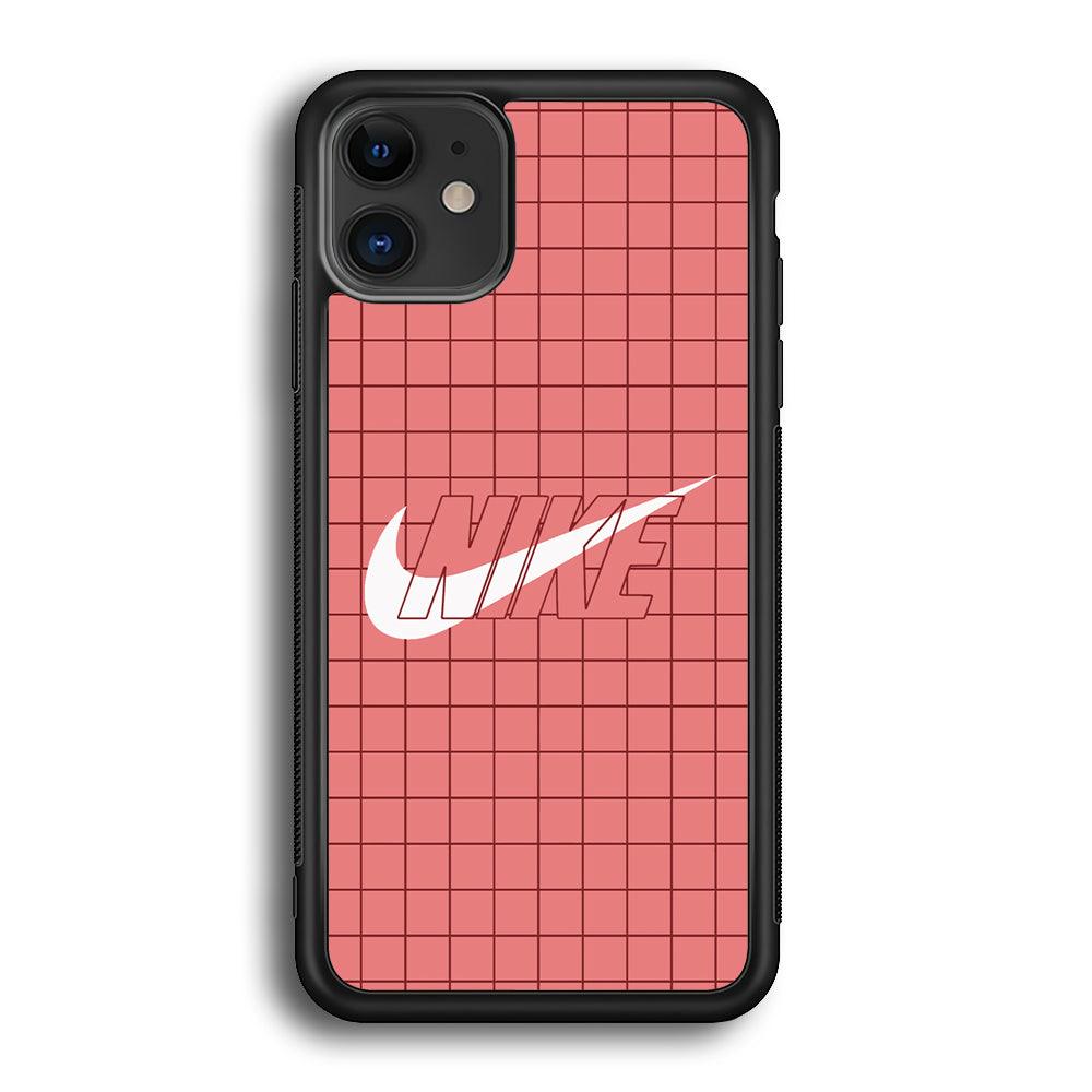 Nike Red Square Spot iPhone 12 Case-Rubber Black (2D Case)-Oxvistore