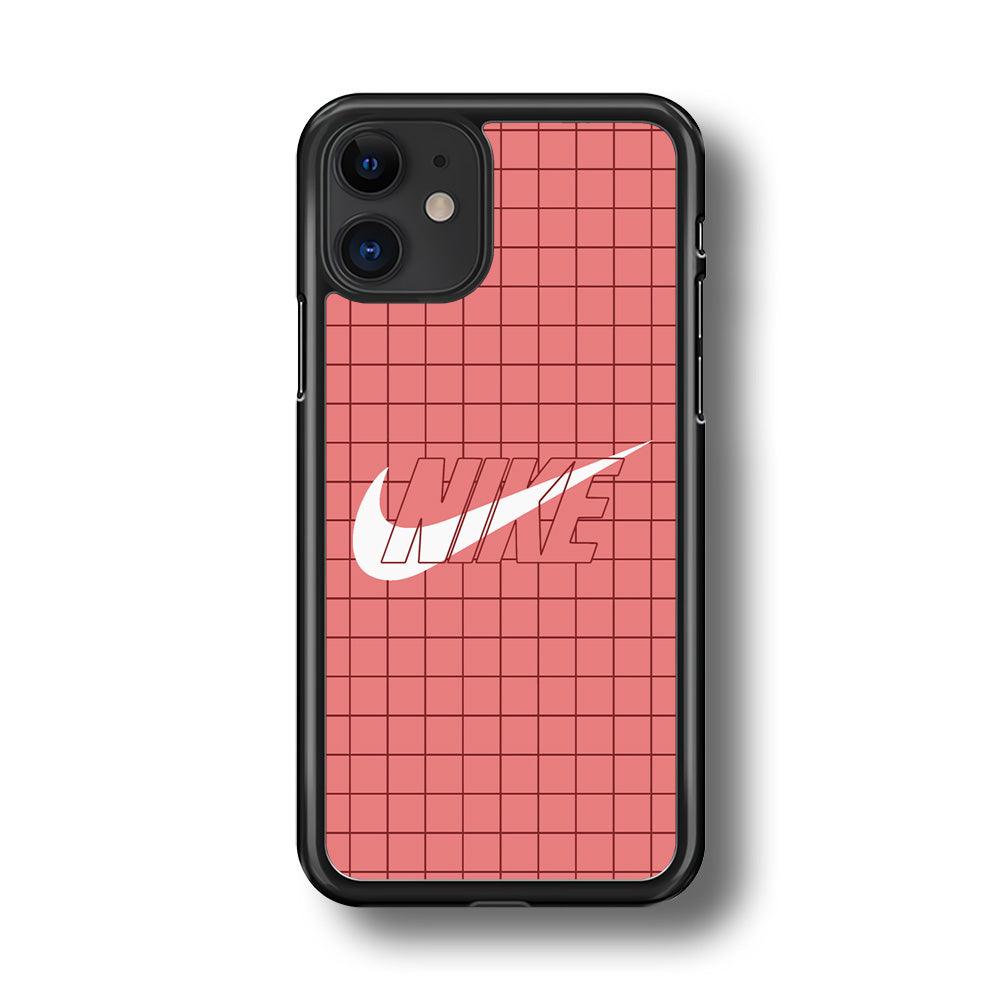 Nike Red Square Spot iPhone 11 Case-Rubber Black (2D Case)-Oxvistore