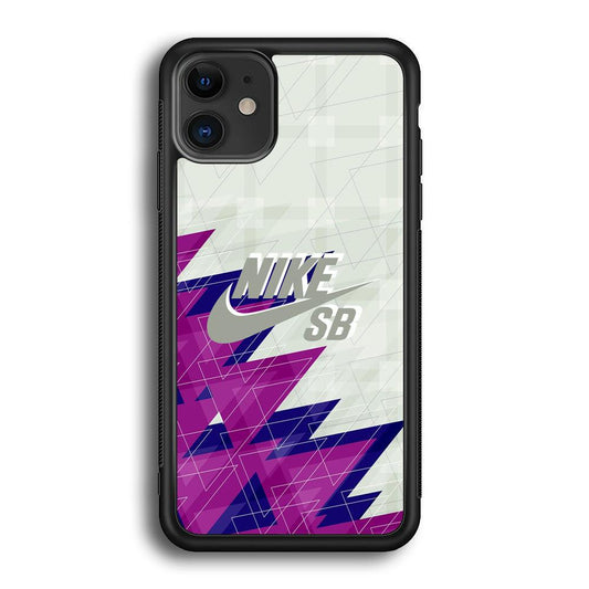 Nike SB Triangle Patern iPhone 12 Case-Rubber Black (2D Case)-Oxvistore