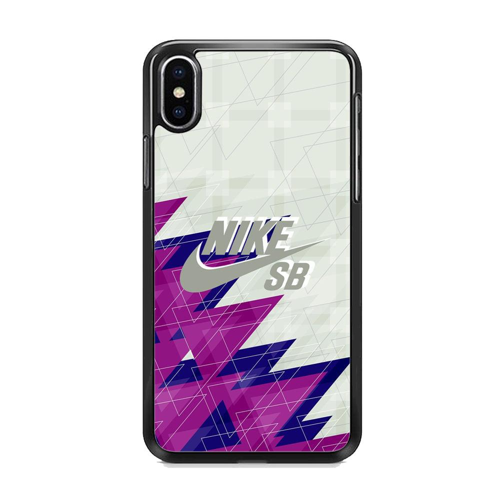 Nike SB Triangle Patern iPhone XS MAX Case-Rubber Black (2D Case)-Oxvistore