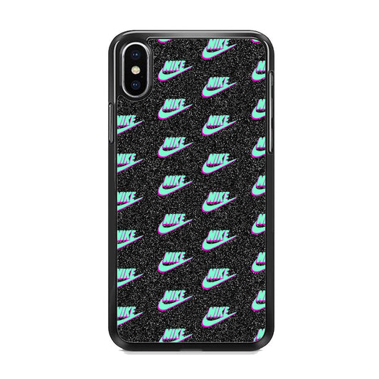 Nike Shine of Star iPhone XS MAX Case-Rubber Black (2D Case)-Oxvistore