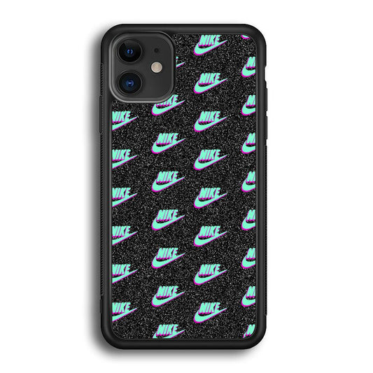 Nike Shine of Star iPhone 12 Case-Rubber Black (2D Case)-Oxvistore