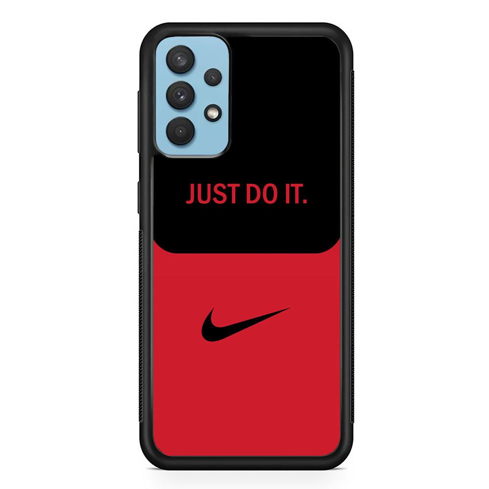 Nike Split in Style Samsung Galaxy A32 Case-Rubber Black (2D Case)-Oxvistore