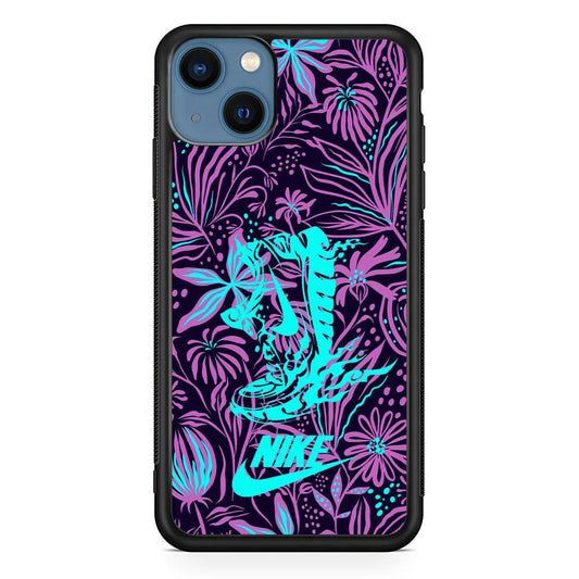 Nike Trial Forest Trip iPhone 15 Case-Rubber Black (2D Case)-Oxvistore