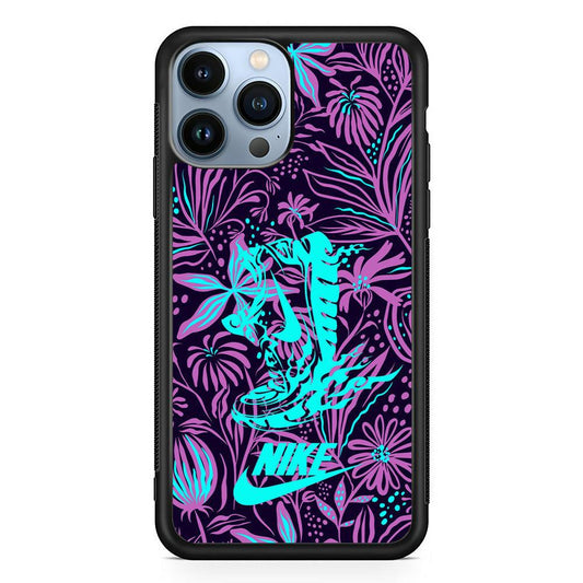 Nike Trial Forest Trip iPhone 14 Pro Case-Rubber Black (2D Case)-Oxvistore