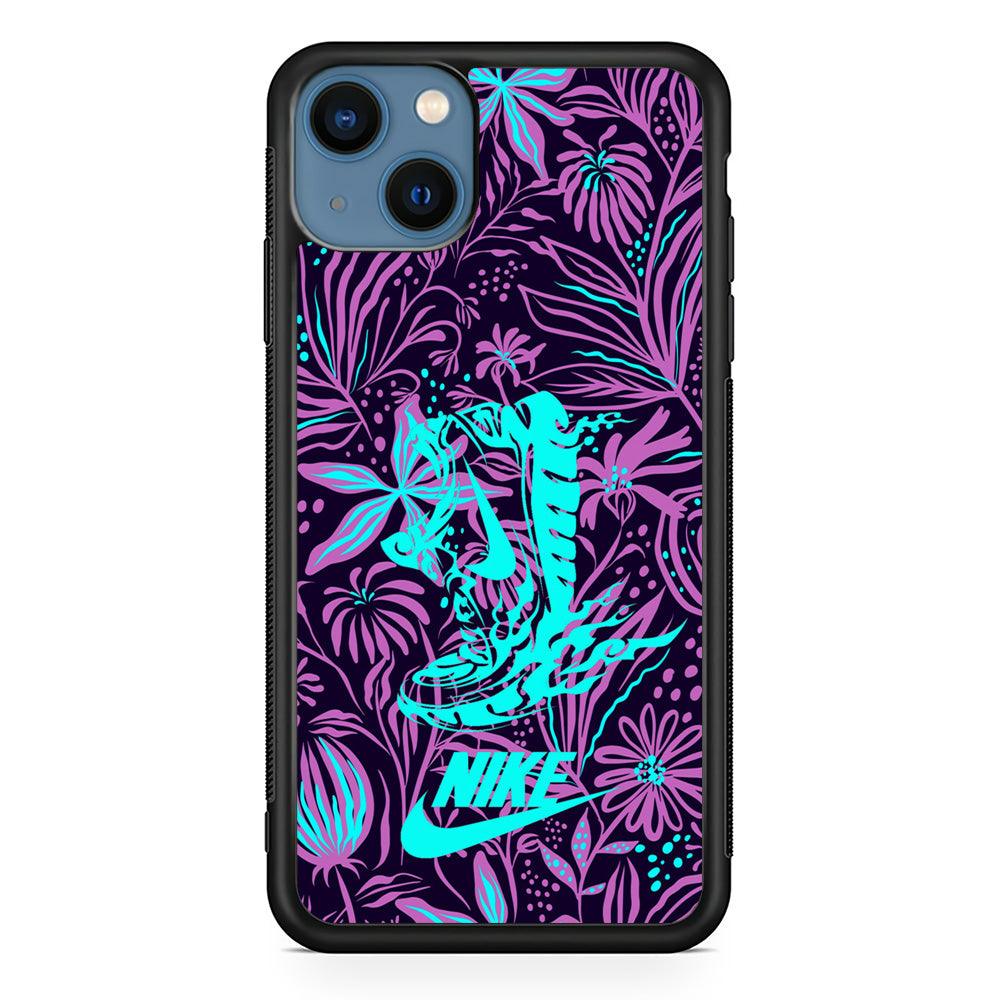 Nike Trial Forest Trip iPhone 14 Case-Rubber Black (2D Case)-Oxvistore