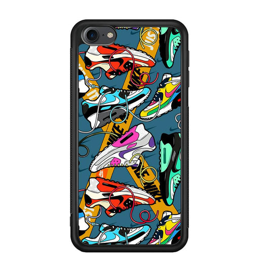 Nike Twister Shoelaces iPod Touch 6 Case-Rubber Black (2D Case)-Oxvistore