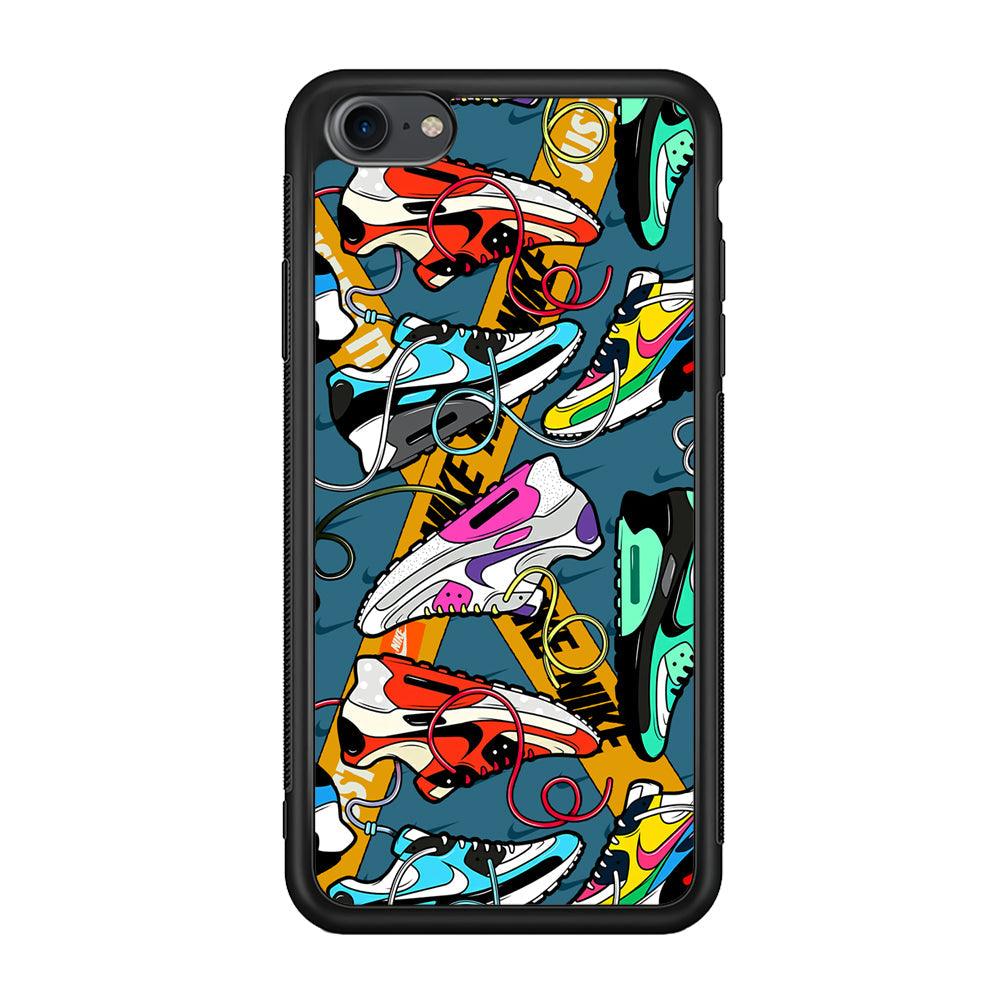 Nike Twister Shoelaces iPhone 7 Case-Rubber Black (2D Case)-Oxvistore