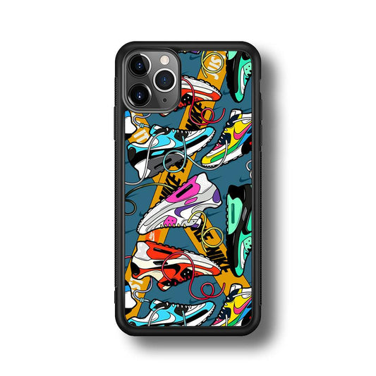Nike Twister Shoelaces iPhone 11 Pro Max Case-Rubber Black (2D Case)-Oxvistore