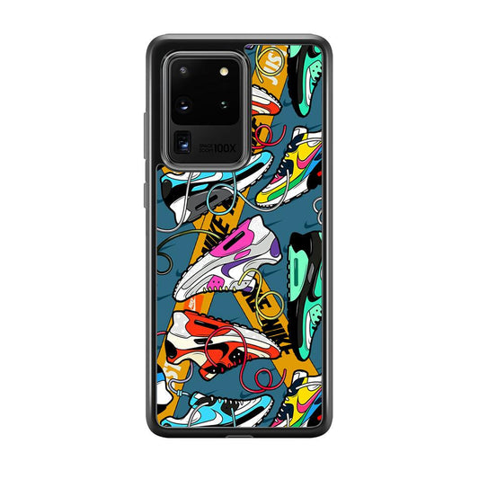 Nike Twister Shoelaces Samsung Galaxy S20 Ultra Case-Rubber Black (2D Case)-Oxvistore
