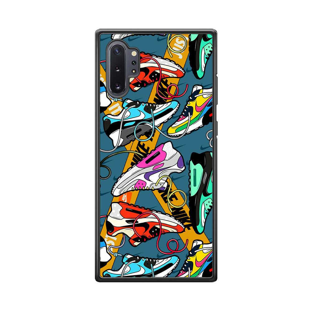 Nike Twister Shoelaces Samsung Galaxy Note 10 Plus Case-Rubber Black (2D Case)-Oxvistore
