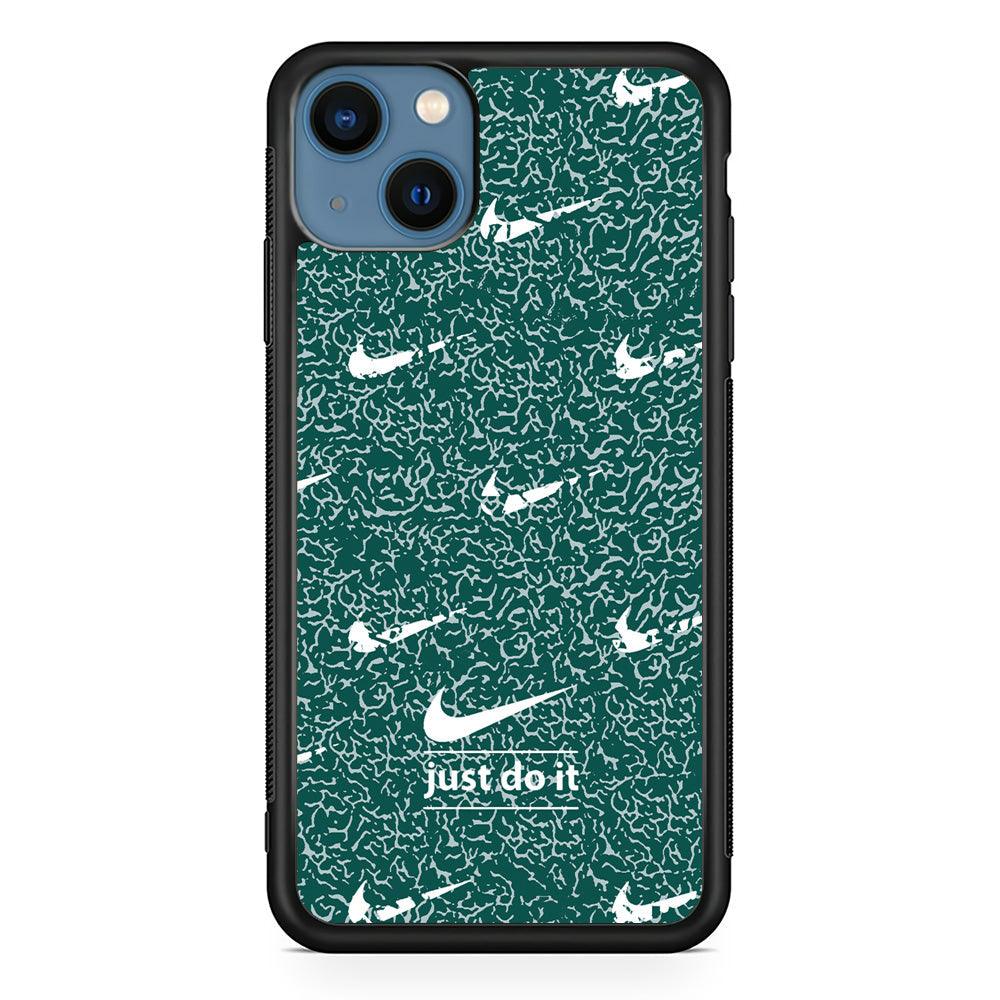 Nike White in Green Patern iPhone 15 Plus Case-Oxvistore