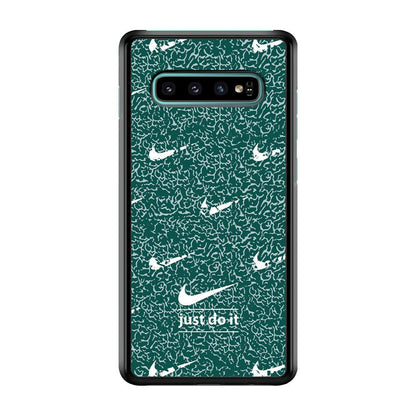 Nike White in Green Patern Samsung Galaxy S10 Plus Case-Oxvistore