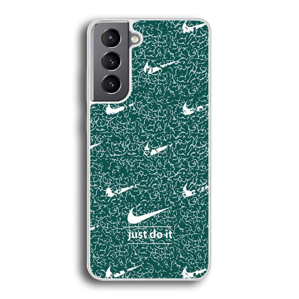 Nike White in Green Patern Samsung Galaxy S21 Plus Case-Oxvistore