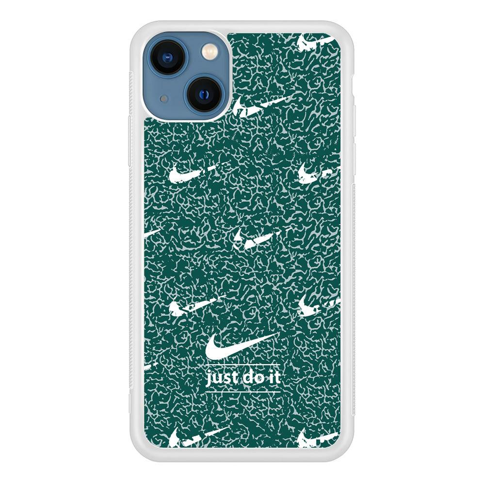 Nike White in Green Patern iPhone 15 Plus Case-Oxvistore