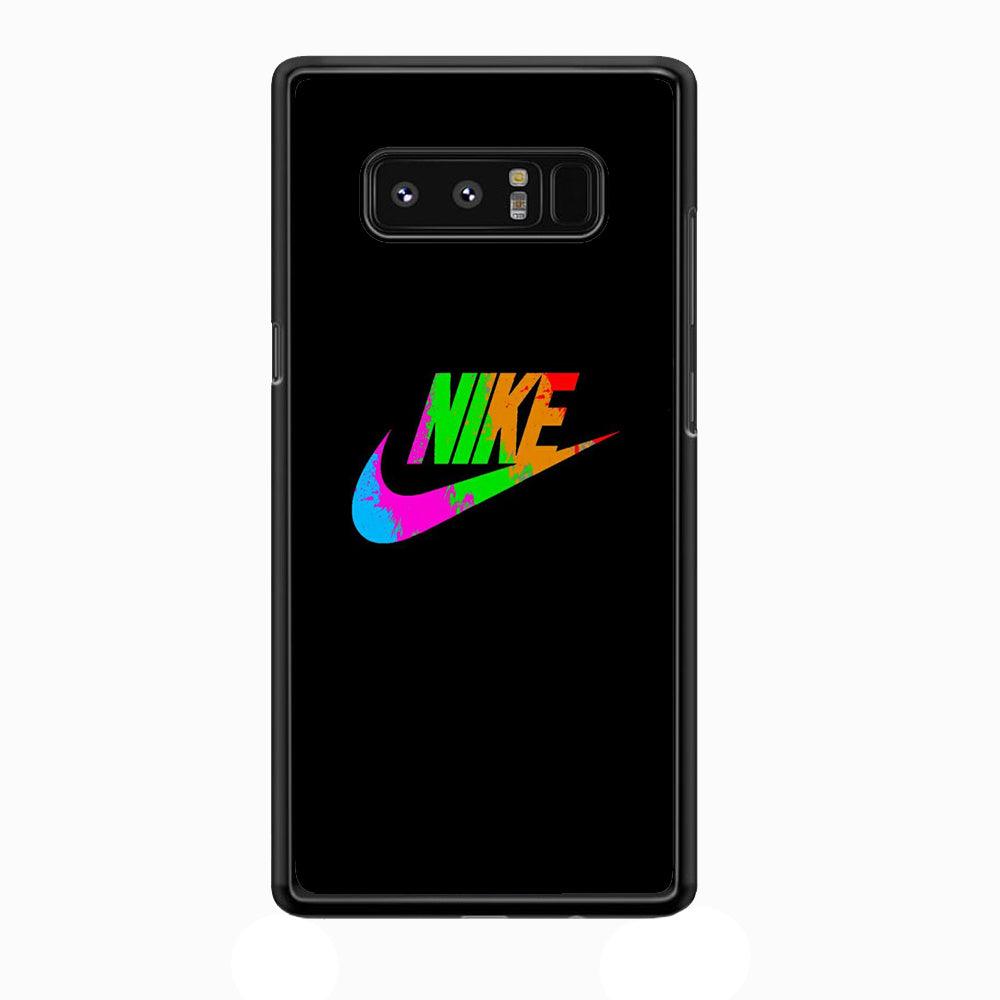 Nike Word Rainbow Samsung Galaxy Note 8 Case-Rubber Black (2D Case)-Oxvistore