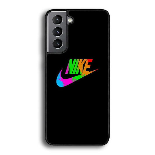 Nike Word Rainbow Samsung Galaxy S23 Case-Rubber Black (2D Case)-Oxvistore
