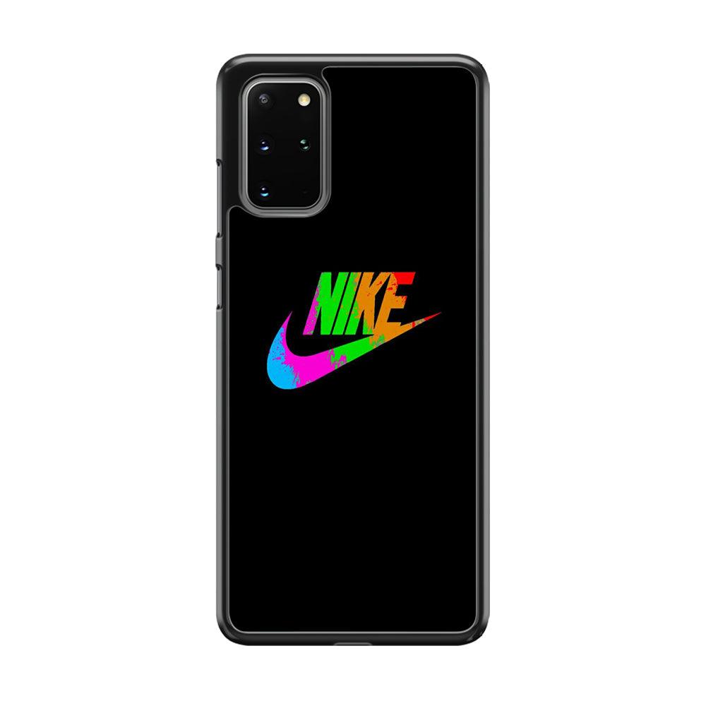 Nike Word Rainbow Samsung Galaxy S20 Plus Case-Rubber Black (2D Case)-Oxvistore