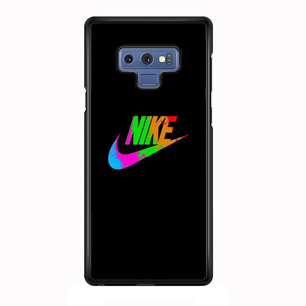 Nike Word Rainbow Samsung Galaxy Note 9 Case-Rubber Black (2D Case)-Oxvistore