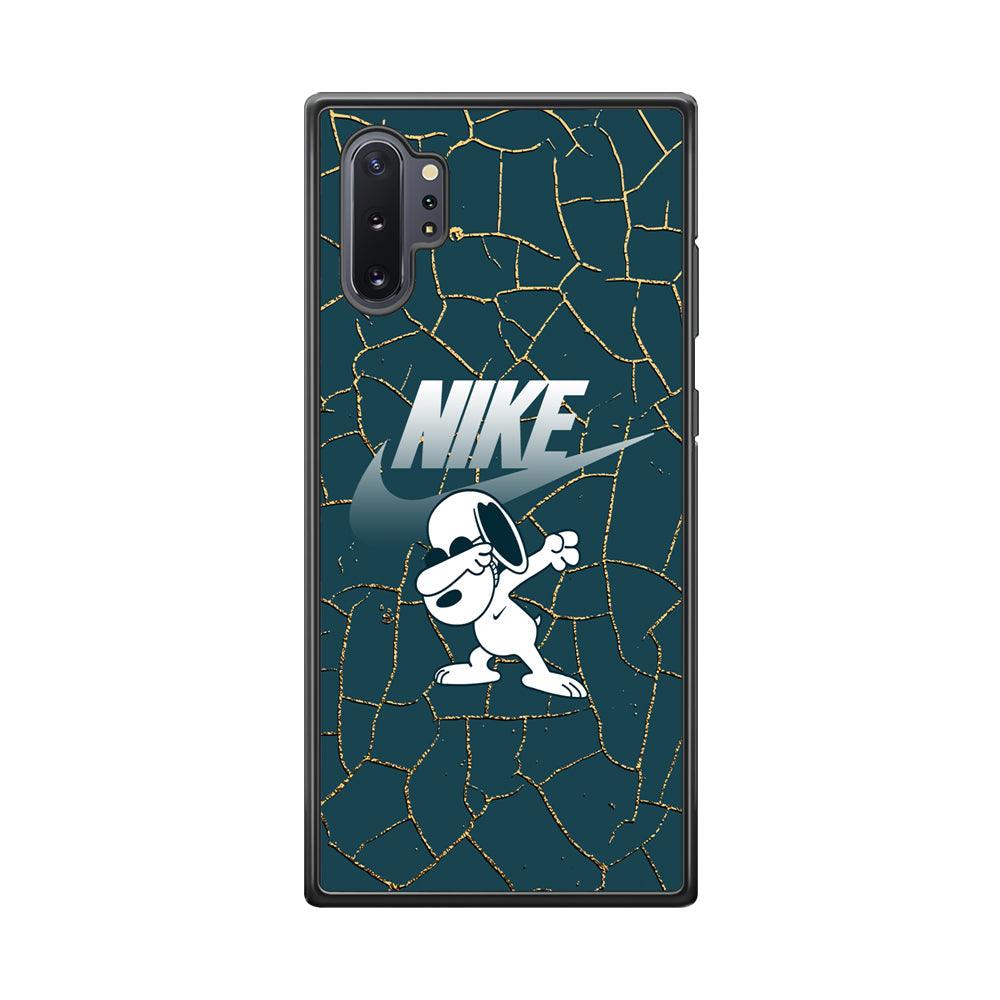 Nike and Snoopy Snoop Dab Samsung Galaxy Note 10 Plus Case-Rubber Black (2D Case)-Oxvistore