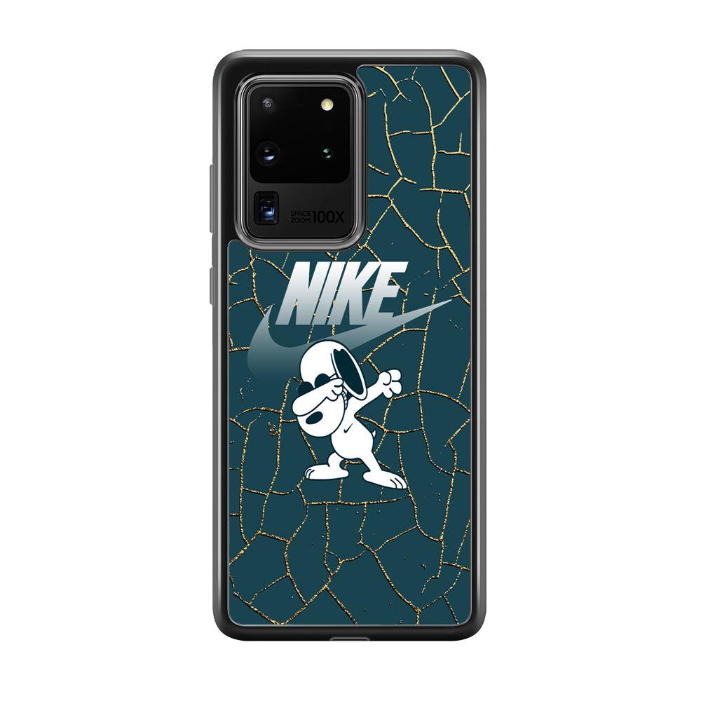 Nike and Snoopy Snoop Dab Samsung Galaxy S20 Ultra Case-Rubber Black (2D Case)-Oxvistore