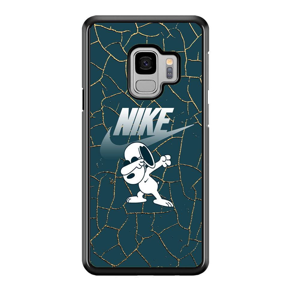 Nike and Snoopy Snoop Dab Samsung Galaxy S9 Case-Rubber Black (2D Case)-Oxvistore