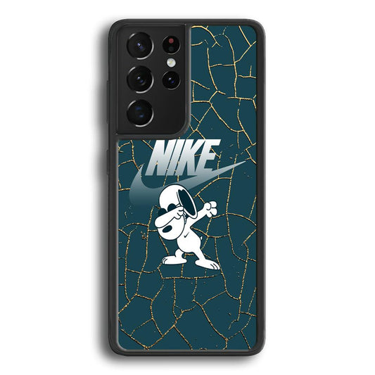 Nike and Snoopy Snoop Dab Samsung Galaxy S24 Ultra Case-Rubber Black (2D Case)-Oxvistore