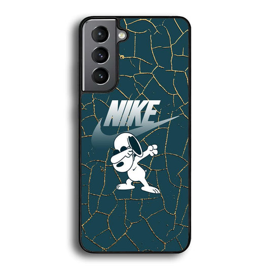 Nike and Snoopy Snoop Dab Samsung Galaxy S22 Plus Case-Rubber Black (2D Case)-Oxvistore