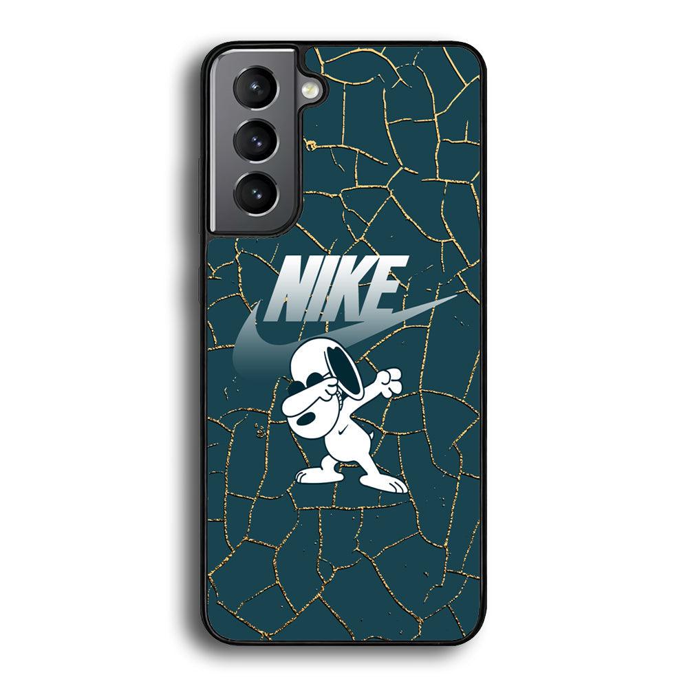 Nike and Snoopy Snoop Dab Samsung Galaxy S24 Case-Rubber Black (2D Case)-Oxvistore