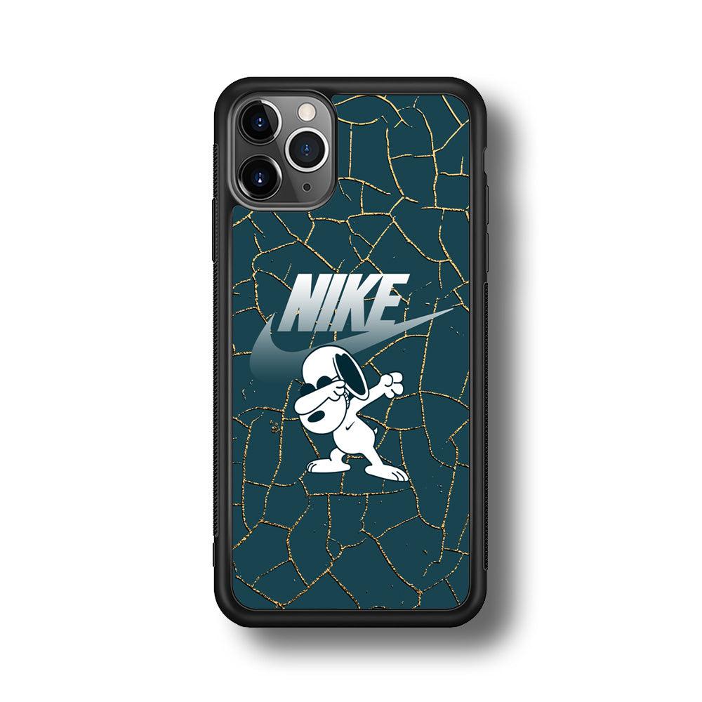 Nike and Snoopy Snoop Dab iPhone 11 Pro Max Case-Rubber Black (2D Case)-Oxvistore