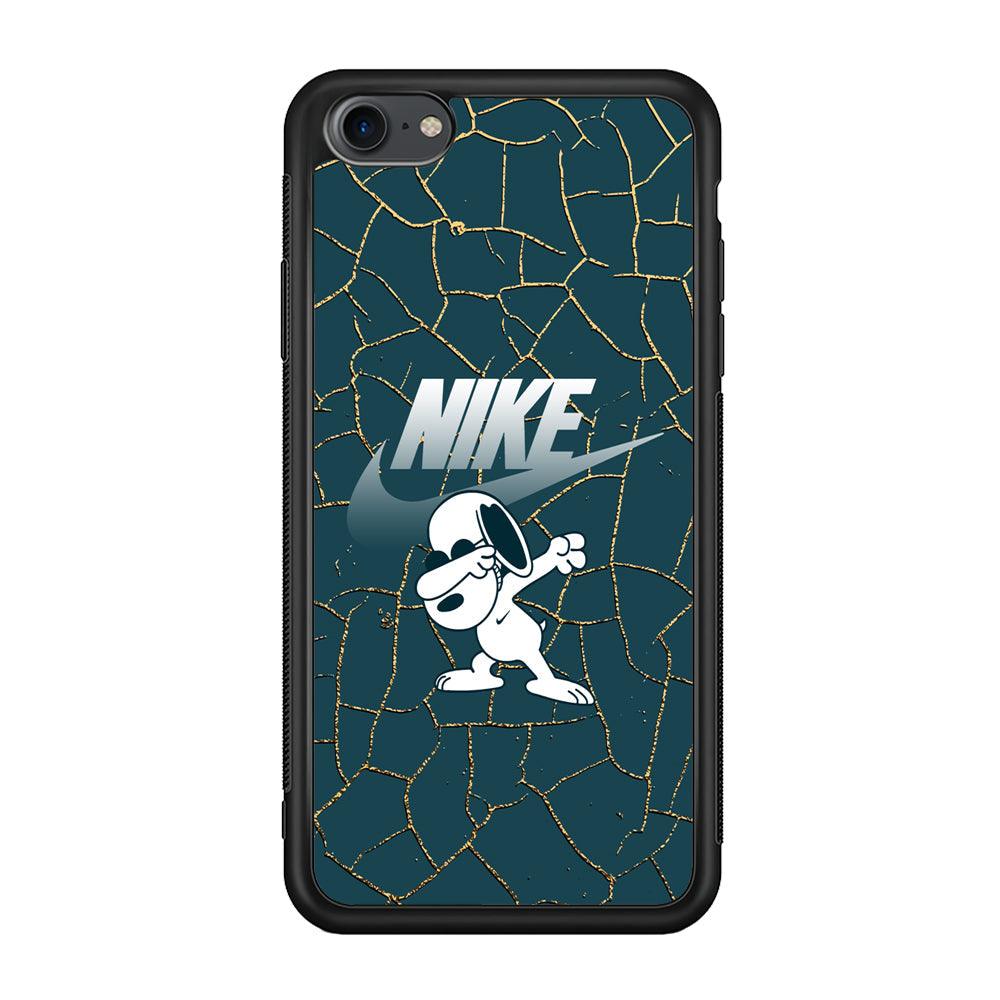 Nike and Snoopy Snoop Dab iPhone 7 Case-Rubber Black (2D Case)-Oxvistore