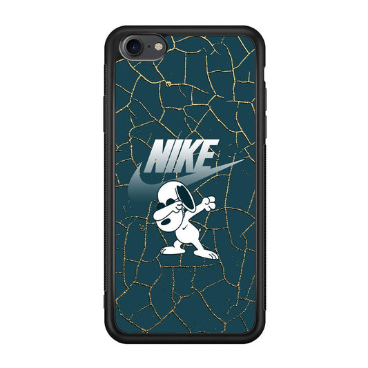 Nike and Snoopy Snoop Dab iPhone 7 Case-Rubber Black (2D Case)-Oxvistore