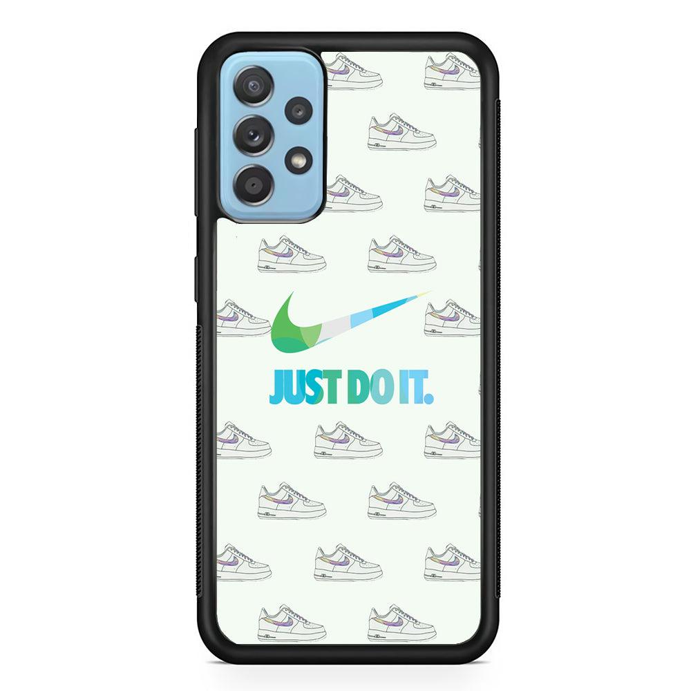 Nike logo in Shoes Collage Samsung Galaxy A72 Case-Rubber Black (2D Case)-Oxvistore