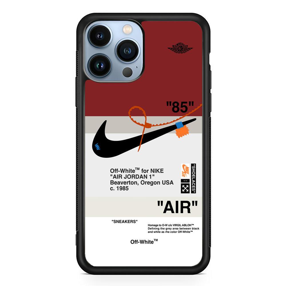 Nike x Air Jordan Off White Template iPhone 13 Pro Max Case-Rubber Black (2D Case)-Oxvistore