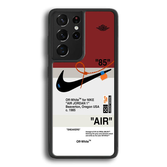 Nike x Air Jordan Off White Template Samsung Galaxy S24 Ultra Case-Rubber Black (2D Case)-Oxvistore