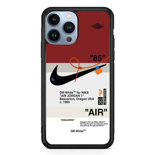 Nike x Air Jordan Off White Template iPhone 15 Pro Max Case-Rubber Black (2D Case)-Oxvistore