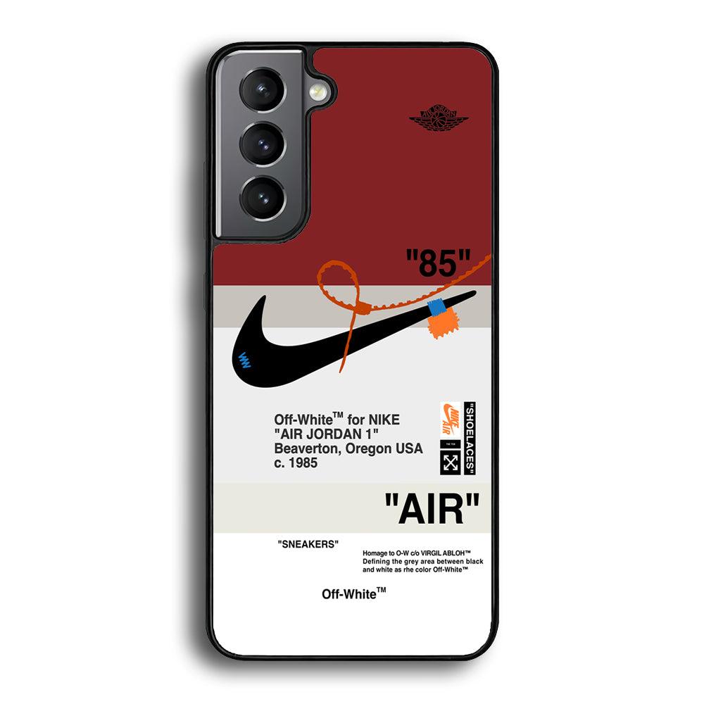 Nike x Air Jordan Off White Template Samsung Galaxy S23 Case-Rubber Black (2D Case)-Oxvistore
