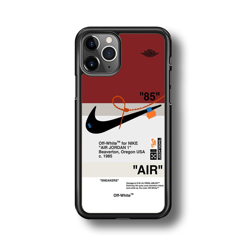Nike x Air Jordan Off White Template iPhone 11 Pro Case-Rubber Black (2D Case)-Oxvistore