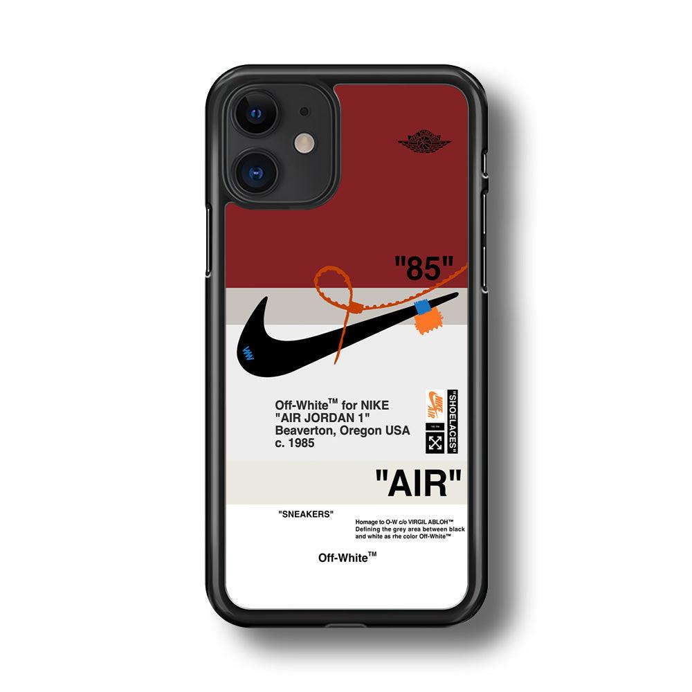 Nike x Air Jordan Off White Template iPhone 11 Case-Rubber Black (2D Case)-Oxvistore