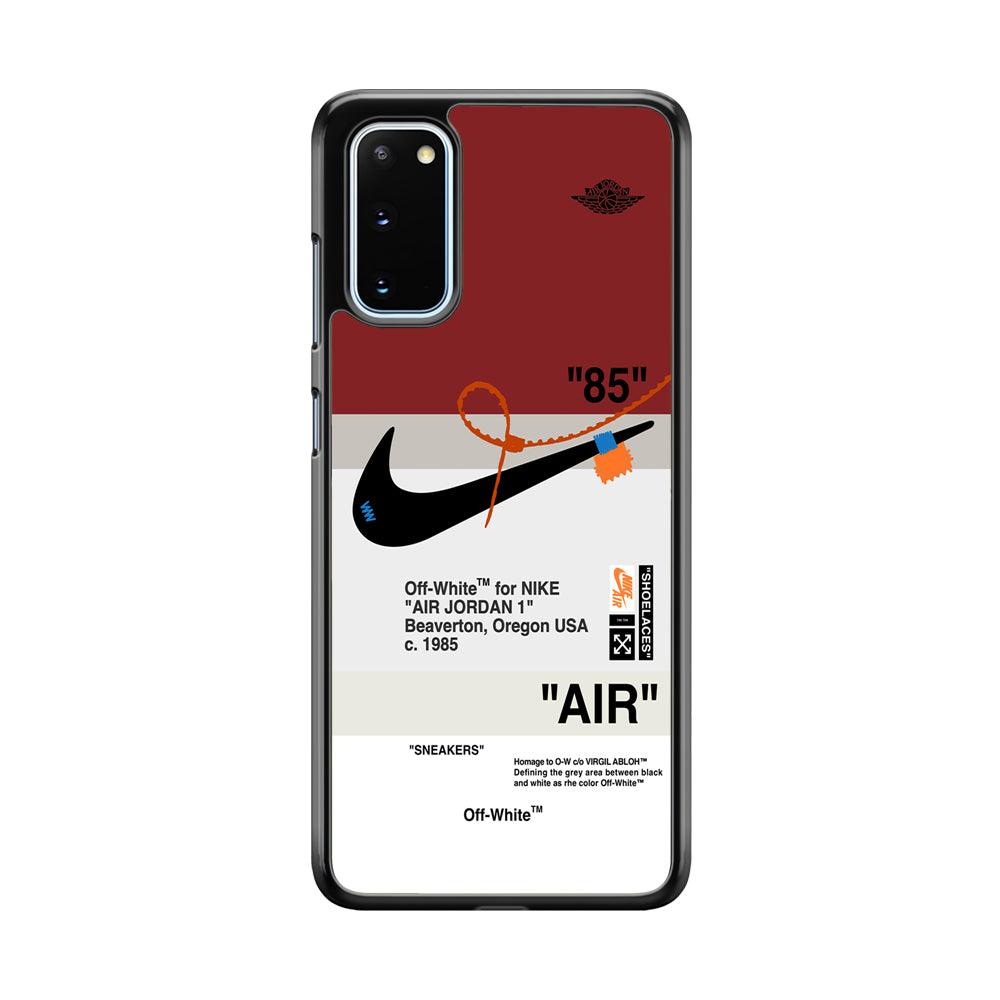 Nike x Air Jordan Off White Template Samsung Galaxy S20 Case-Rubber Black (2D Case)-Oxvistore