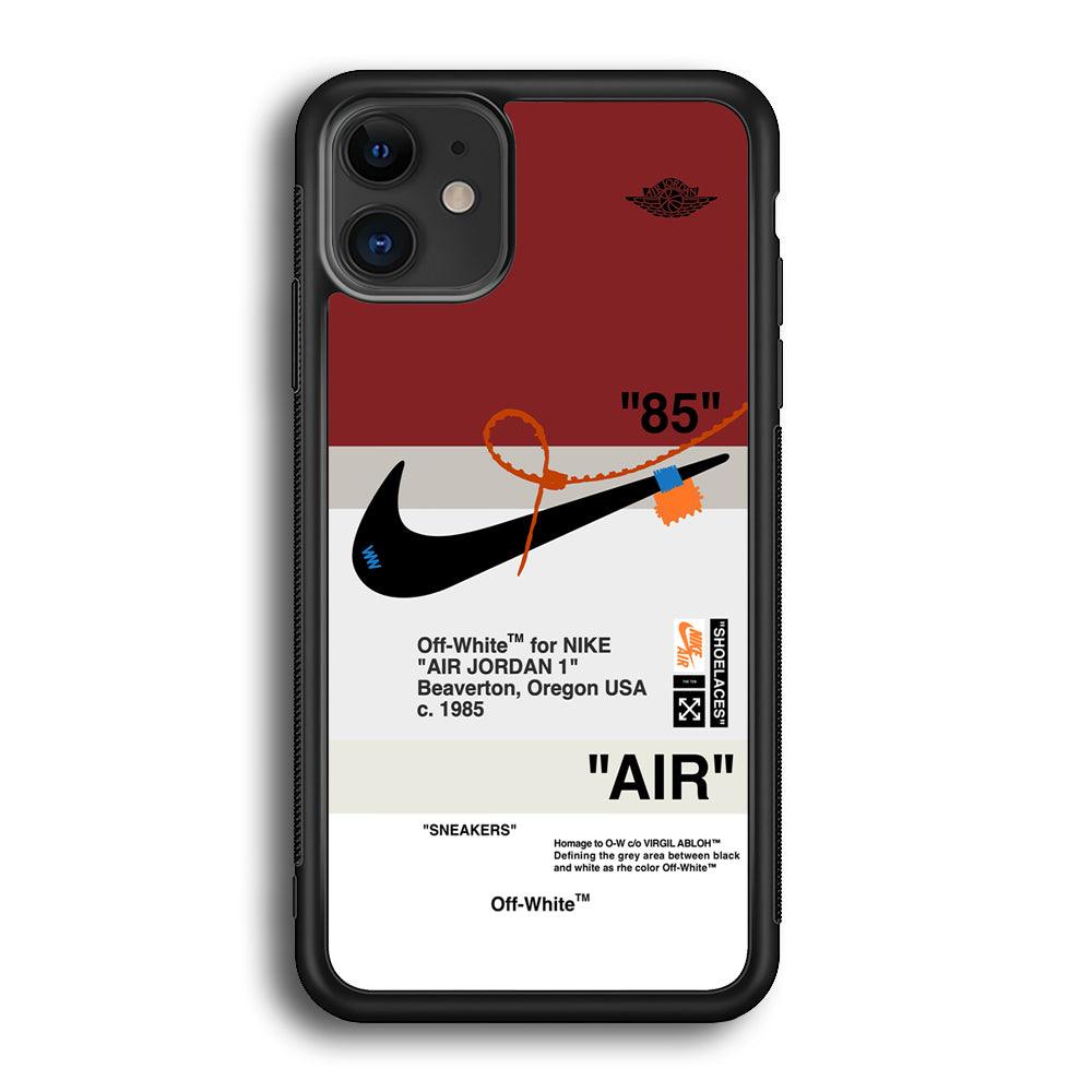 Nike x Air Jordan Off White Template iPhone 12 Case-Rubber Black (2D Case)-Oxvistore
