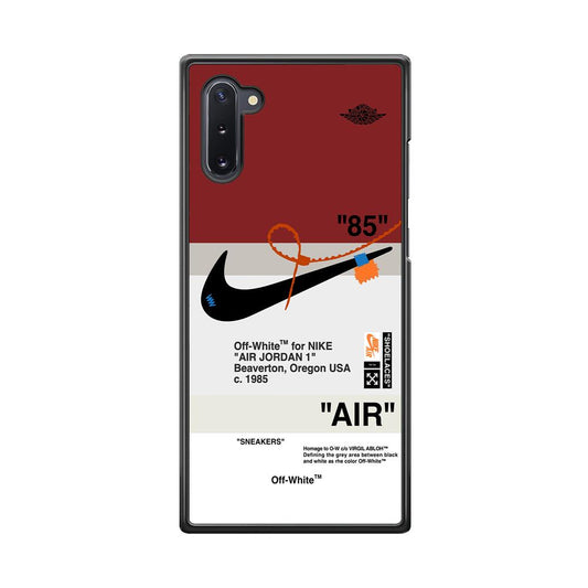 Nike x Air Jordan Off White Template Samsung Galaxy Note 10 Case-Rubber Black (2D Case)-Oxvistore