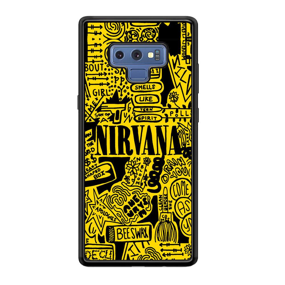Nirvana Doodle Art Samsung Galaxy Note 9 Case-Rubber Black (2D Case)-Oxvistore