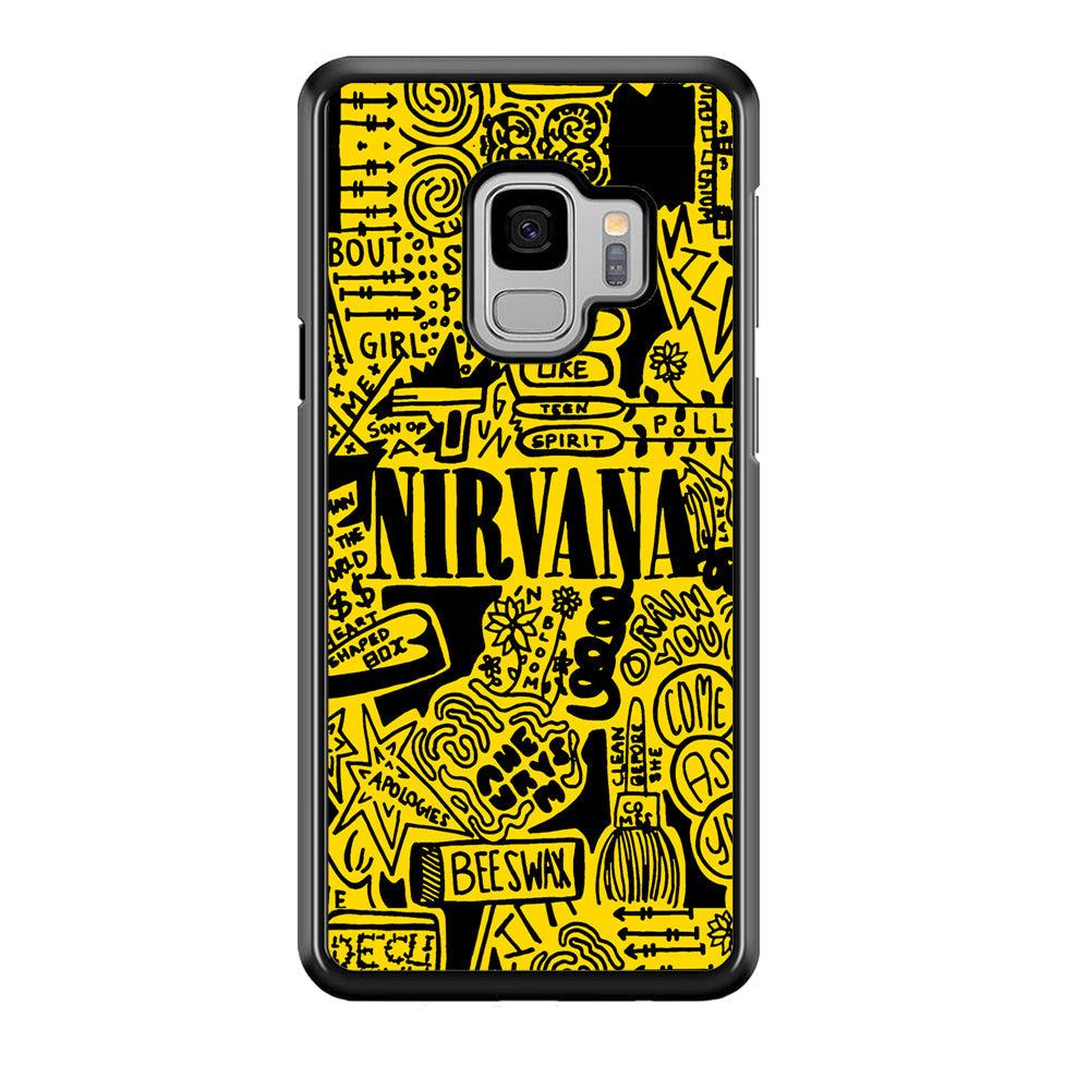 Nirvana Doodle Art Samsung Galaxy S9 Case-Rubber Black (2D Case)-Oxvistore
