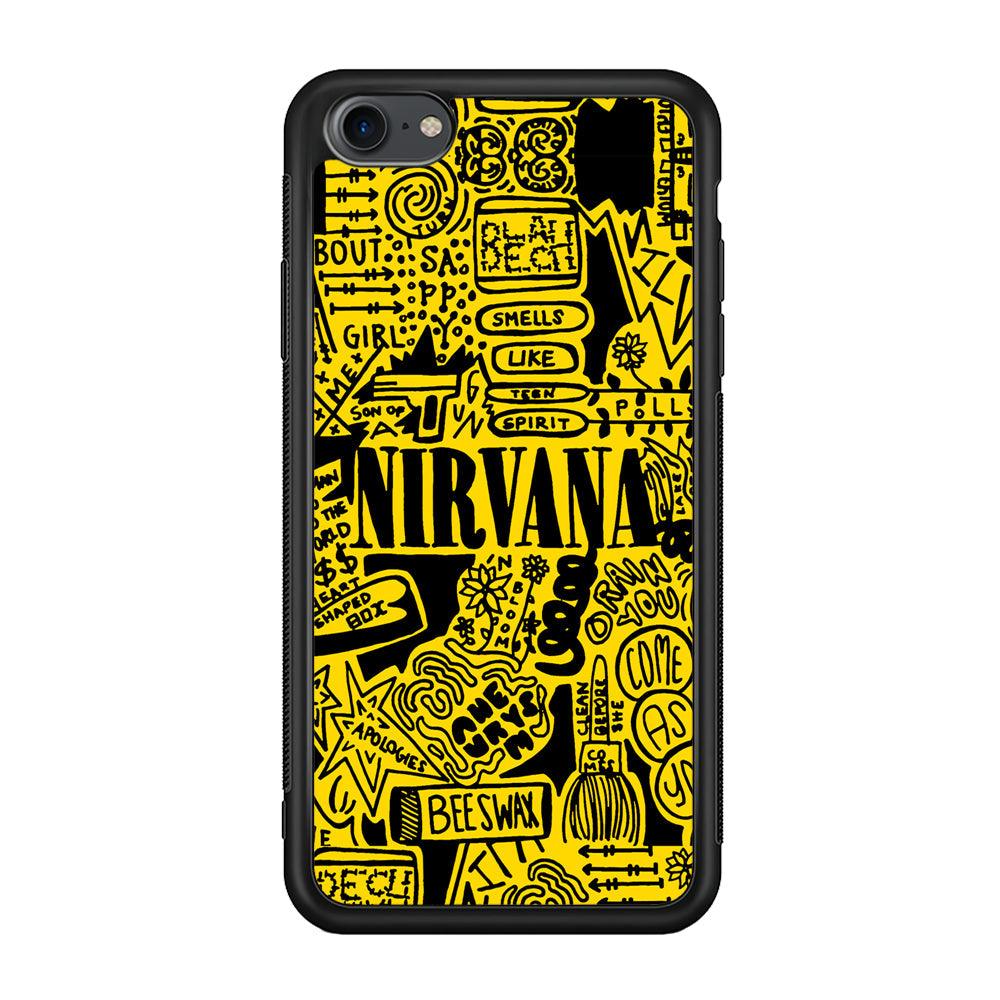 Nirvana Doodle Art iPhone 7 Case-Rubber Black (2D Case)-Oxvistore