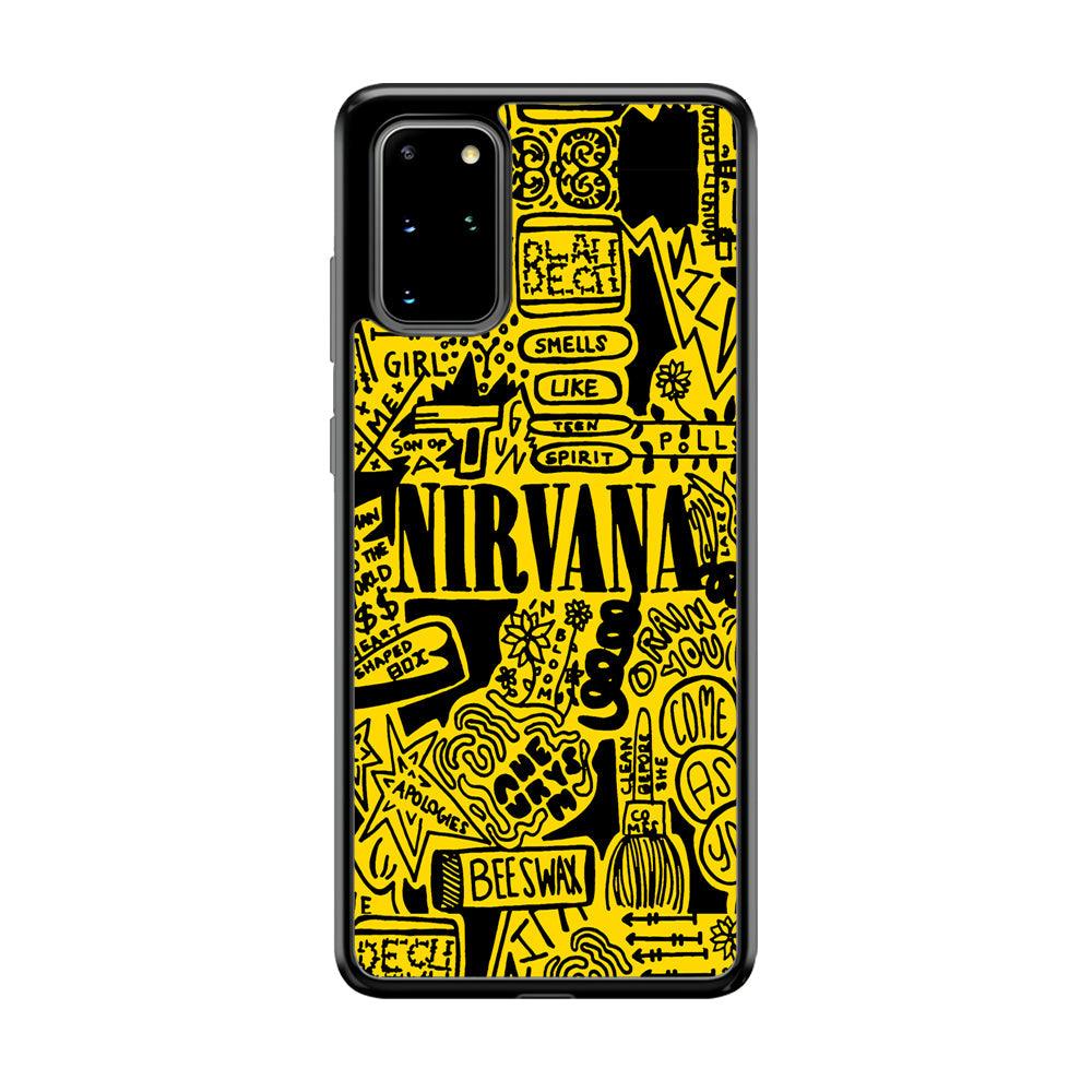 Nirvana Doodle Art Samsung Galaxy S20 Plus Case-Rubber Black (2D Case)-Oxvistore
