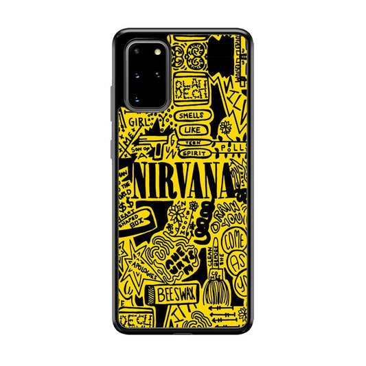 Nirvana Doodle Art Samsung Galaxy S20 Plus Case-Rubber Black (2D Case)-Oxvistore